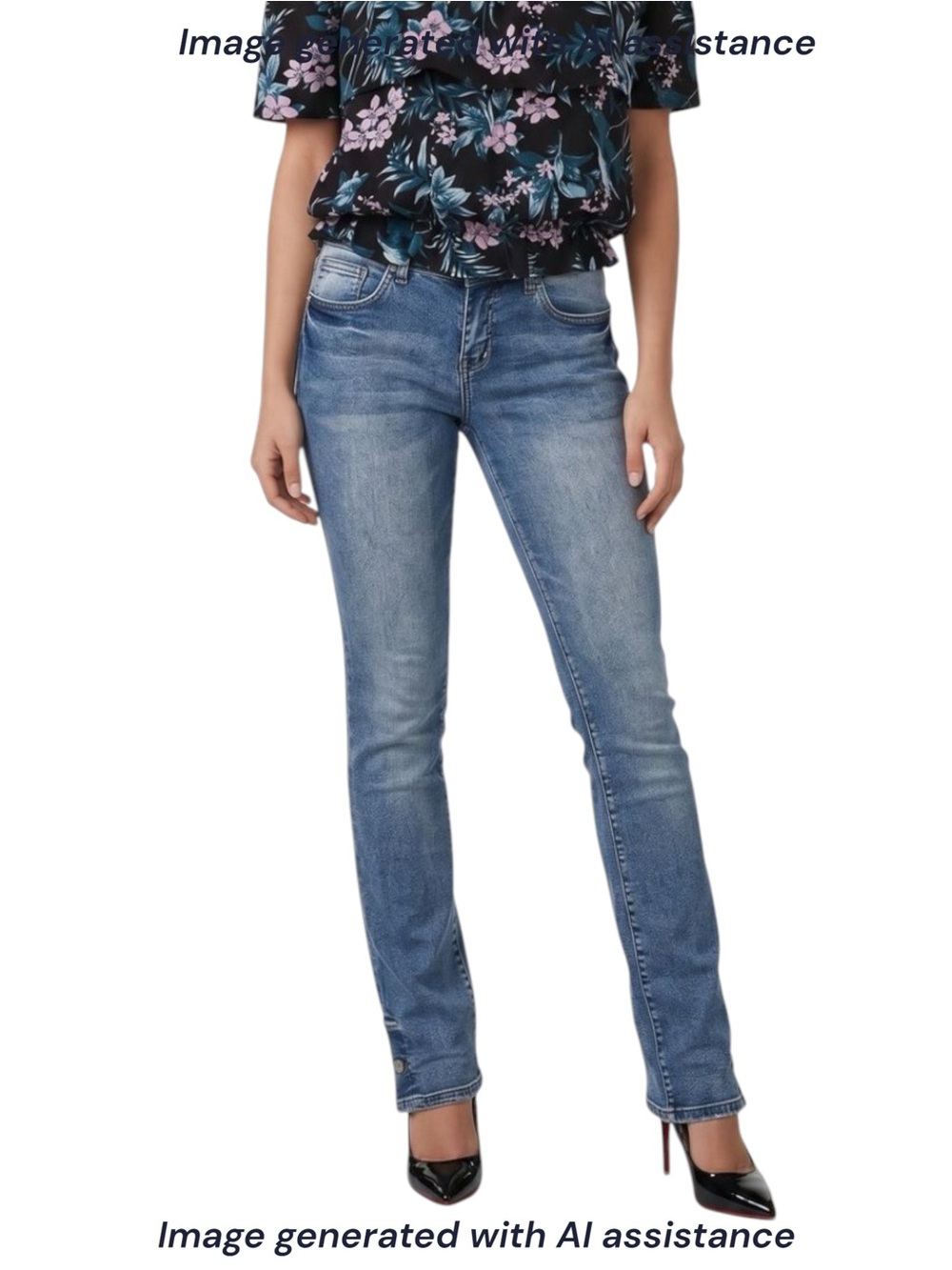 NWT Flamingals S bootcut side split button jeans